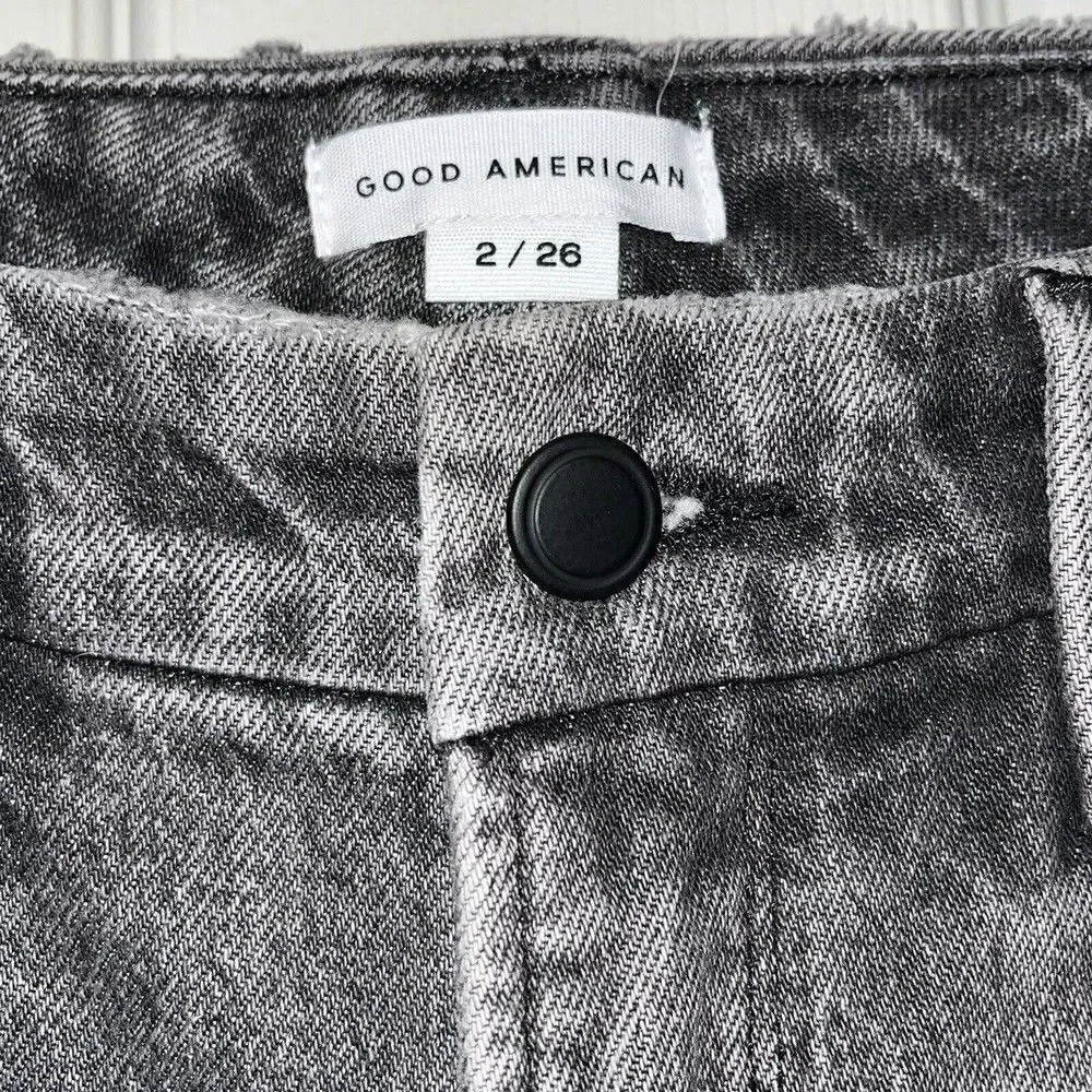 Good American Good Girlfriend Jean Womens 2 26‎ In Black Style GG602BT High Rise